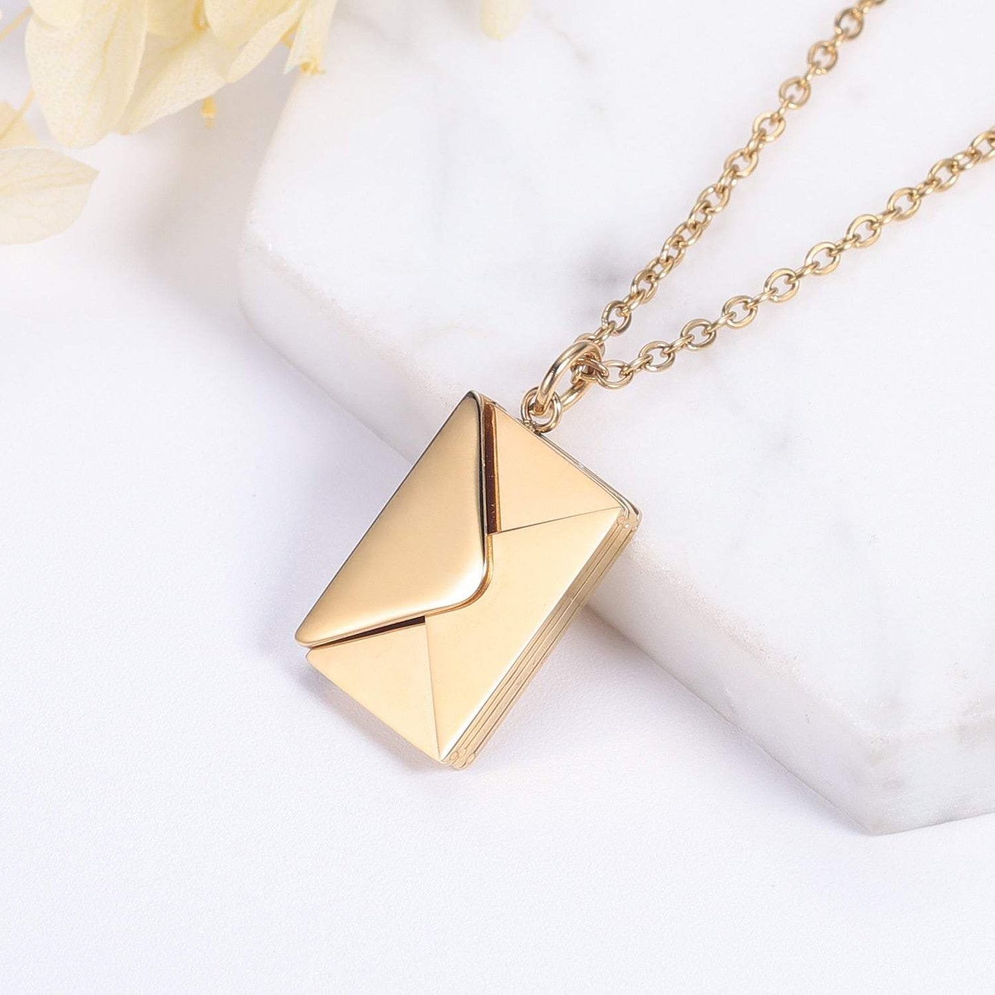 Personalized Envelope Locket Necklace Secret Message Necklace