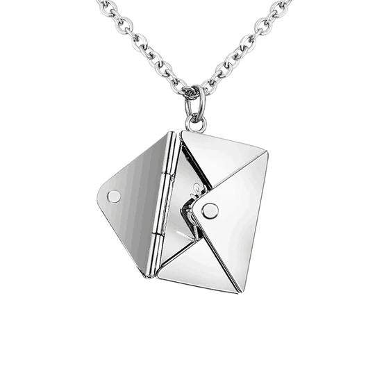 Personalized Envelope Locket Necklace Secret Message Necklace