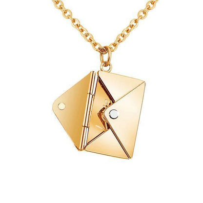Personalized Envelope Locket Necklace Secret Message Necklace