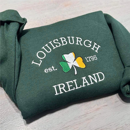 St. Patrick Day - Personalized Ireland City/County Embroidered Sweatshirt