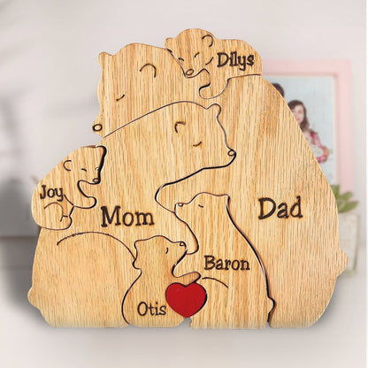 Wooden Bear Family