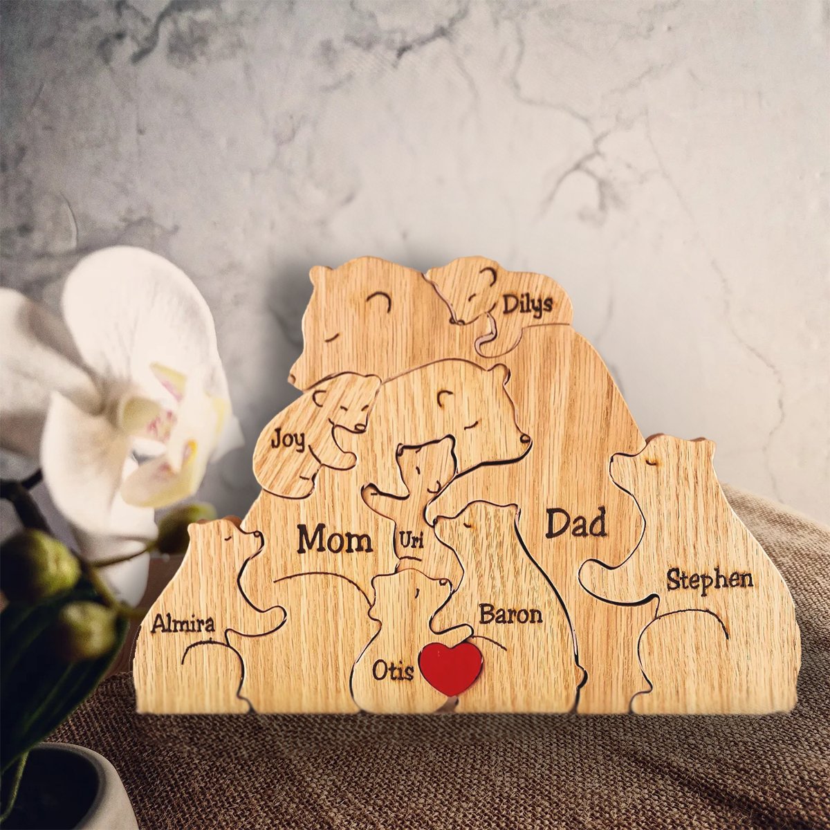 Wooden Bear Family