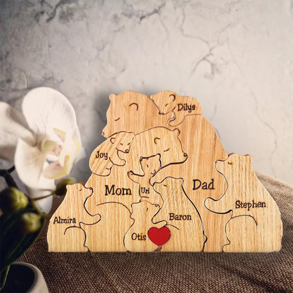 Wooden Bear Family