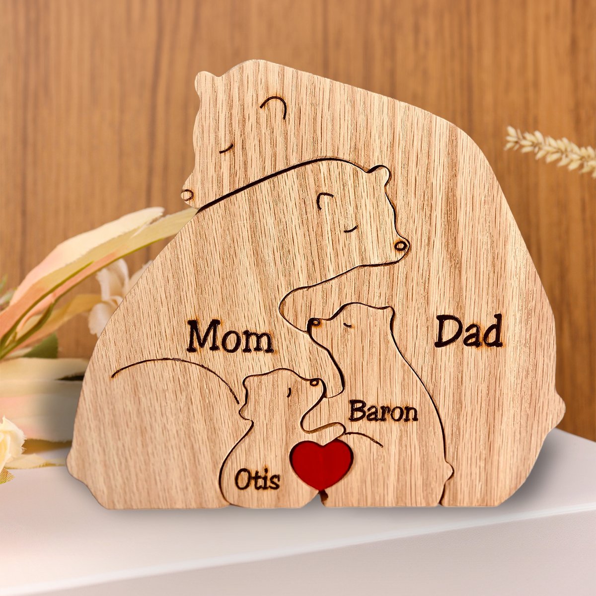 Wooden Bear Family