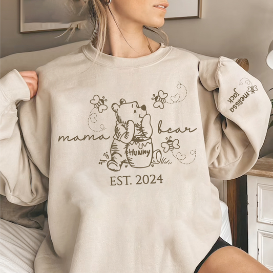 Custom Mama Bear Est And Grandkids Shirts For Grandma
