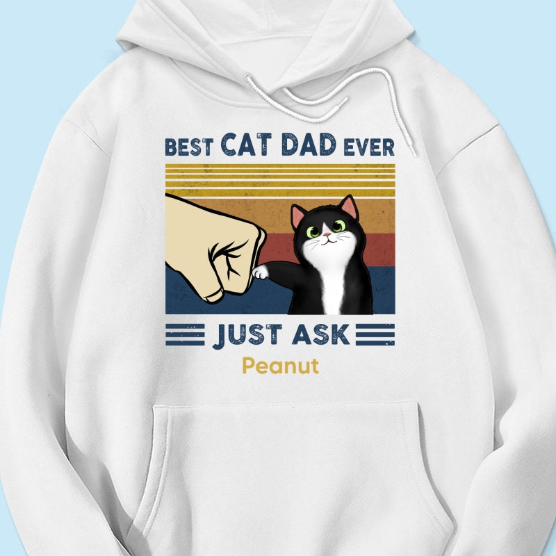 Father's Day 2025 Gift for Cat Dads - Custom Cat Fist Bump Personalized Shirt