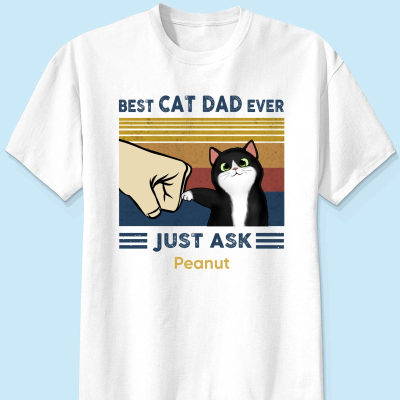 Father's Day 2025 Gift for Cat Dads - Custom Cat Fist Bump Personalized Shirt