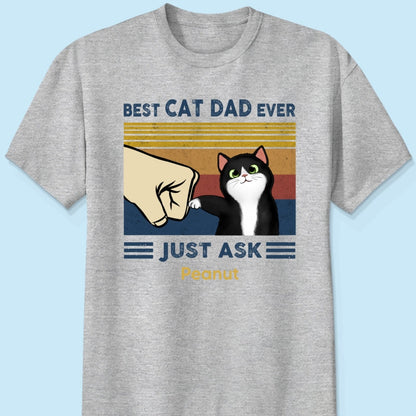 Father's Day 2025 Gift for Cat Dads - Custom Cat Fist Bump Personalized Shirt