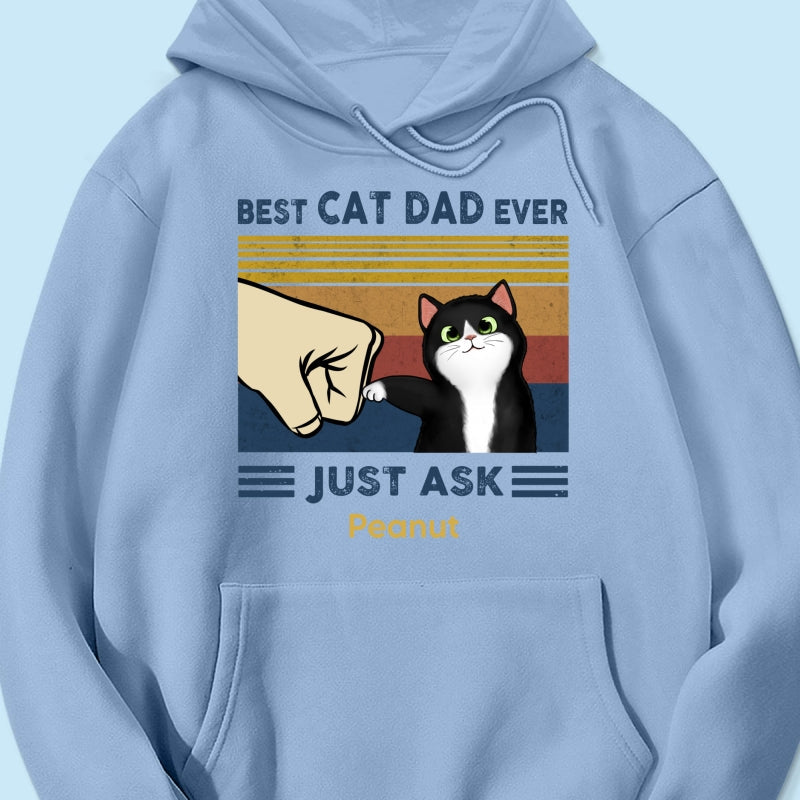 Father's Day 2025 Gift for Cat Dads - Custom Cat Fist Bump Personalized Shirt