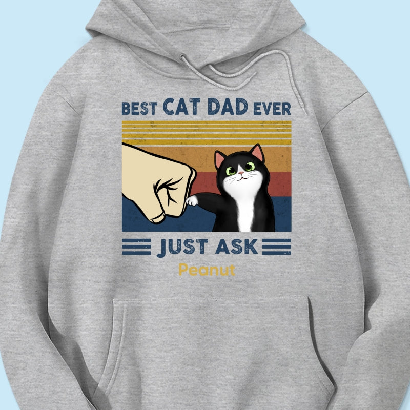 Father's Day 2025 Gift for Cat Dads - Custom Cat Fist Bump Personalized Shirt