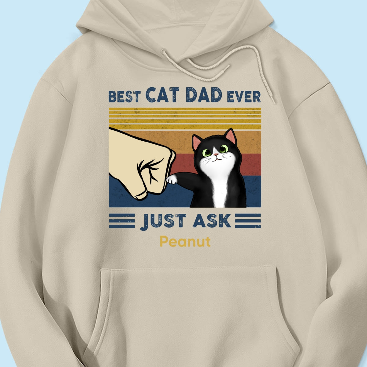 Father's Day 2025 Gift for Cat Dads - Custom Cat Fist Bump Personalized Shirt