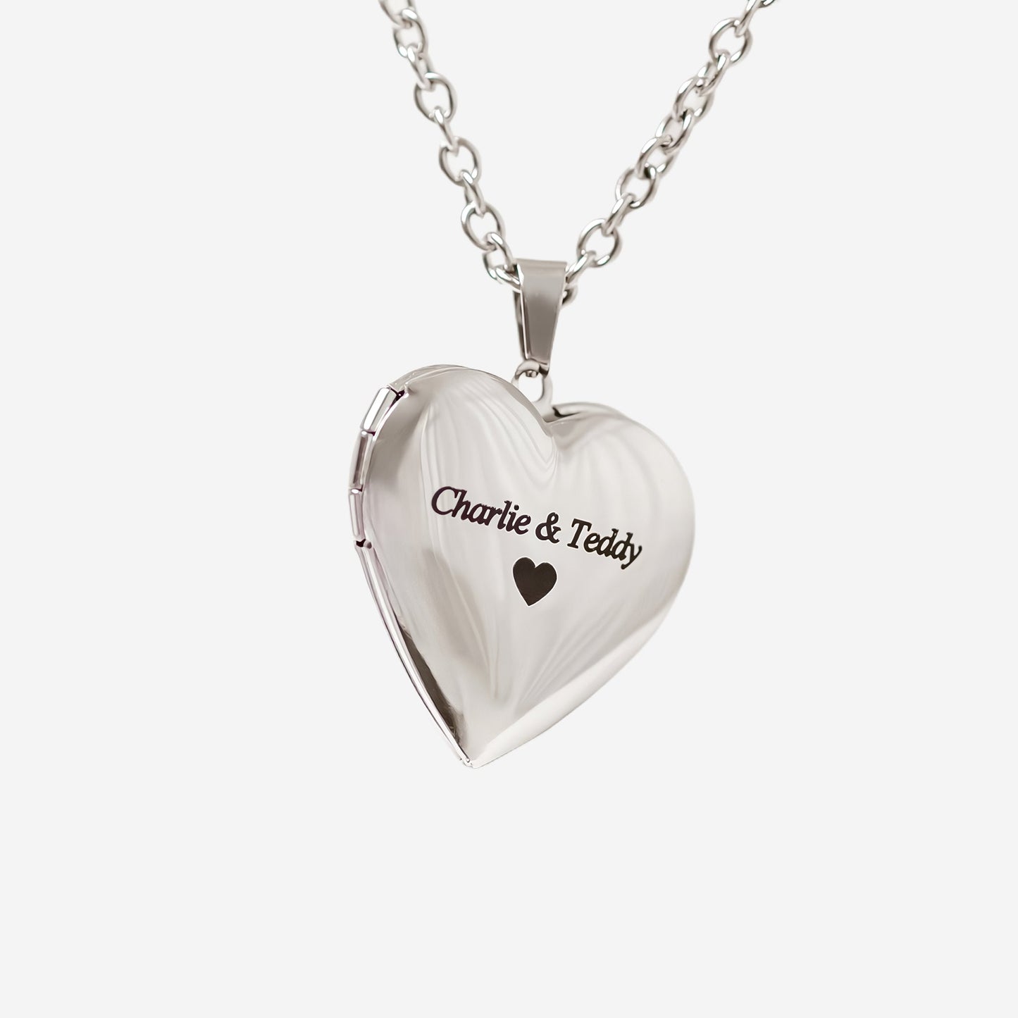 Custom Pet Portrait Locket Heart Necklace