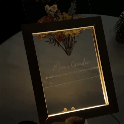 Personalized Birth flower Bouquet Names LED Light